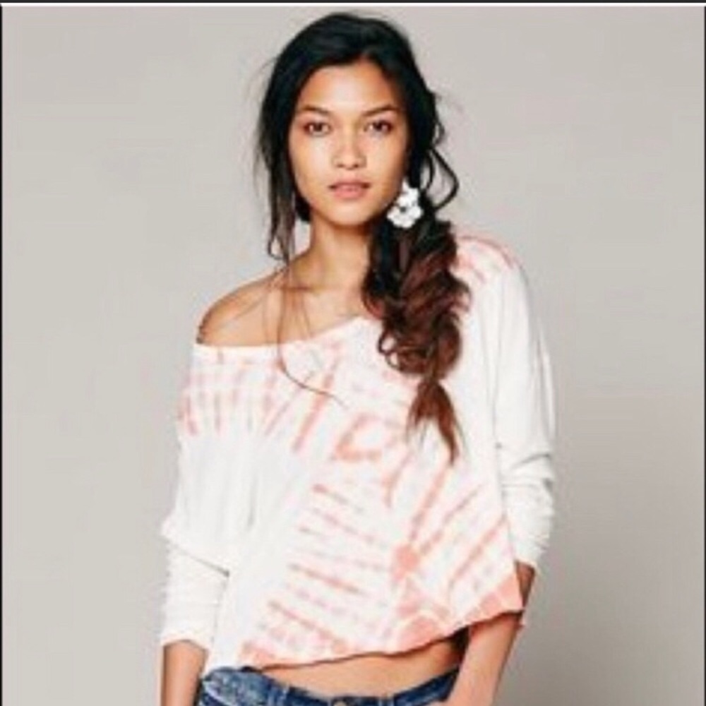 Free people tie dye crop long sleeve